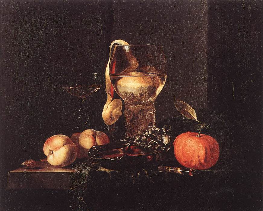 Still-Life with Silver Bowl, Glasses and Fruit